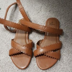 Scalloped Ankle wrap sandals